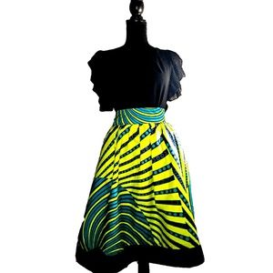 Multicolored trendy skirts with African fabric